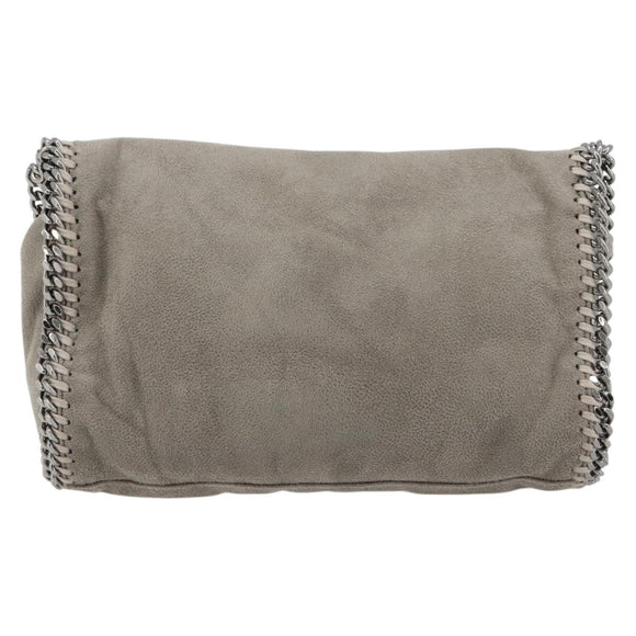 Stella MacCartney Chain Falabella Bag polyester Gray Silver Auth BA13184