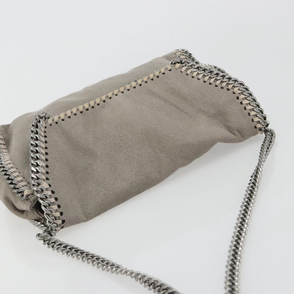 Stella MacCartney Chain Falabella Bag polyester Gray Silver Auth BA13184