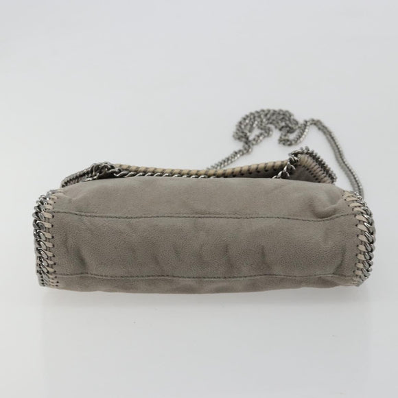 Stella MacCartney Chain Falabella Bag polyester Gray Silver Auth BA13184