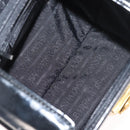 Gianni Versace Hand Bag Patent Leather Black Gold Auth BA13187-17