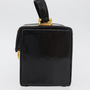 Gianni Versace Hand Bag Patent Leather Black Gold Auth BA13187-4