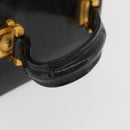 Gianni Versace Hand Bag Patent Leather Black Gold Auth BA13187-7