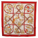 HERMES Carre 90 Scarf ""Caraibes"" Silk Red Auth BA13189M-1