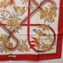 HERMES Carre 90 Scarf ""Caraibes"" Silk Red Auth BA13189M-10