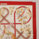 HERMES Carre 90 Scarf ""Caraibes"" Silk Red Auth BA13189M-17