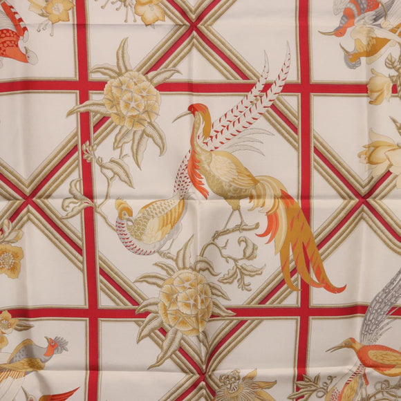 HERMES Carre 90 Scarf ""Caraibes"" Silk Red Auth BA13189M