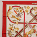 HERMES Carre 90 Scarf ""Caraibes"" Silk Red Auth BA13189M-2