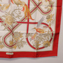 HERMES Carre 90 Scarf ""Caraibes"" Silk Red Auth BA13189M-23