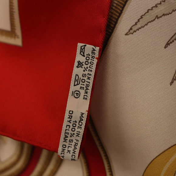 HERMES Carre 90 Scarf ""Caraibes"" Silk Red Auth BA13189M
