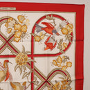 HERMES Carre 90 Scarf ""Caraibes"" Silk Red Auth BA13189M-4