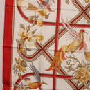 HERMES Carre 90 Scarf ""Caraibes"" Silk Red Auth BA13189M-5
