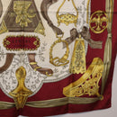 HERMES Carre 90 Scarf ""RETRIERS"" Silk Bordeaux Auth BA13192-10