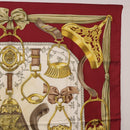 HERMES Carre 90 Scarf ""RETRIERS"" Silk Bordeaux Auth BA13192-4