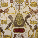 HERMES Carre 90 Scarf ""RETRIERS"" Silk Bordeaux Auth BA13192-6