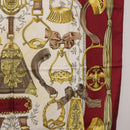 HERMES Carre 90 Scarf ""RETRIERS"" Silk Bordeaux Auth BA13192-7
