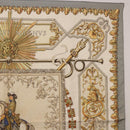 HERMES Carre 90 Scarf ""LVDOVICVS MAGNVS"" Silk Gray Auth BA13194-4