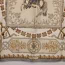HERMES Carre 90 Scarf ""LVDOVICVS MAGNVS"" Silk Gray Auth BA13194-9