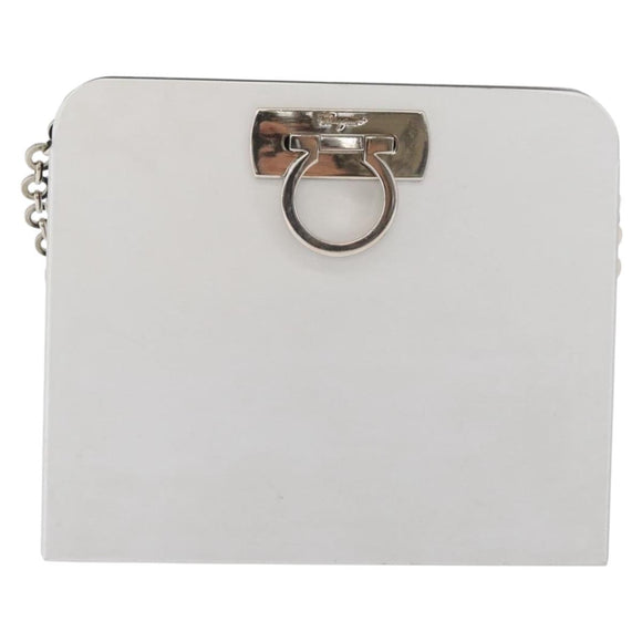 Salvatore Ferragamo Gancini Chain Bag Roestvrij staal Zilver Auth BA13202V