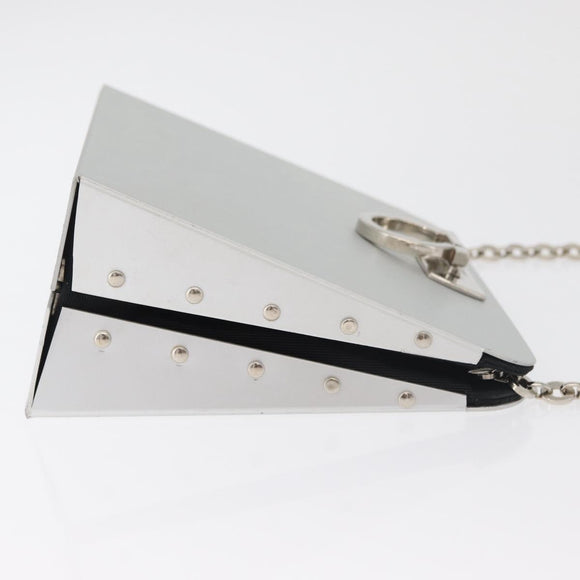 Salvatore Ferragamo Gancini Chain Bag Roestvrij staal Zilver Auth BA13202V