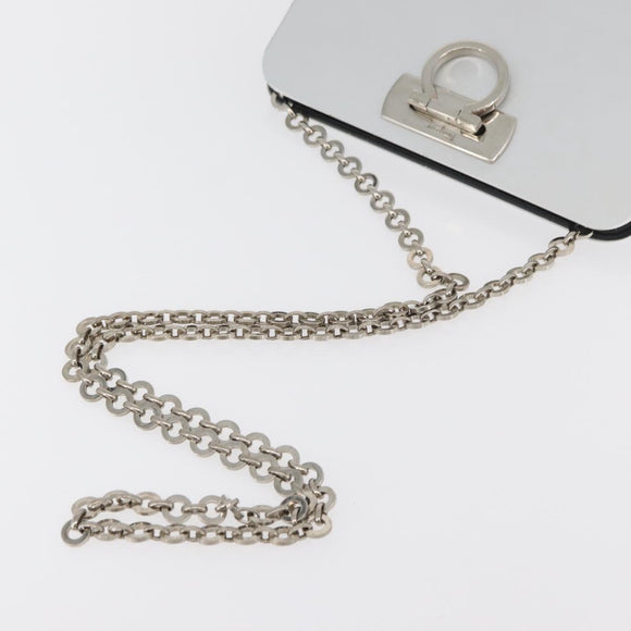 Salvatore Ferragamo Gancini Chain Bag Roestvrij staal Zilver Auth BA13202V