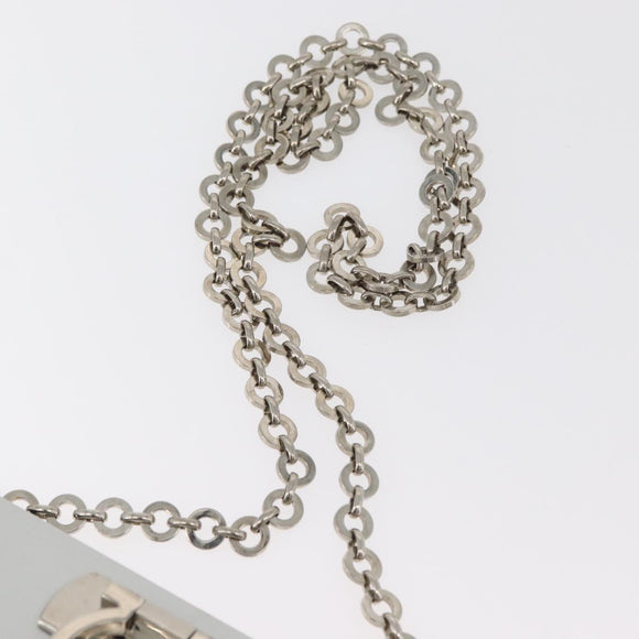 Salvatore Ferragamo Gancini Chain Bag Roestvrij staal Zilver Auth BA13202V