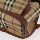 Burberry Nova Check Rucksack PVC Beige Gold Auth BA13204-11