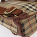 Burberry Nova Check Rucksack PVC Beige Gold Auth BA13204-12