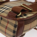 Burberry Nova Check Rucksack PVC Beige Gold Auth BA13204-13