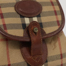 Burberry Nova Check Rucksack PVC Beige Gold Auth BA13204-16