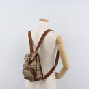 Burberry Nova Check Rucksack PVC Beige Gold Auth BA13204-26