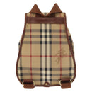 Burberry Nova Check Rucksack PVC Beige Gold Auth BA13204-3