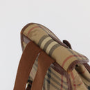 Burberry Nova Check Rucksack PVC Beige Gold Auth BA13204-6