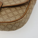 CELINE Macadam Canvas Shoulder Bag PVC Leather Beige Gold Auth BA13205-10