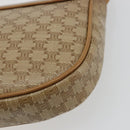 CELINE Macadam Canvas Shoulder Bag PVC Leather Beige Gold Auth BA13205-12