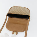 CELINE Macadam Canvas Shoulder Bag PVC Leather Beige Gold Auth BA13205-15