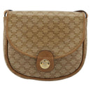 CELINE Macadam Canvas Shoulder Bag PVC Leather Beige Gold Auth BA13205-2