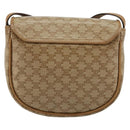 CELINE Macadam Canvas Shoulder Bag PVC Leather Beige Gold Auth BA13205-3