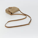CELINE Macadam Canvas Shoulder Bag PVC Leather Beige Gold Auth BA13205-7