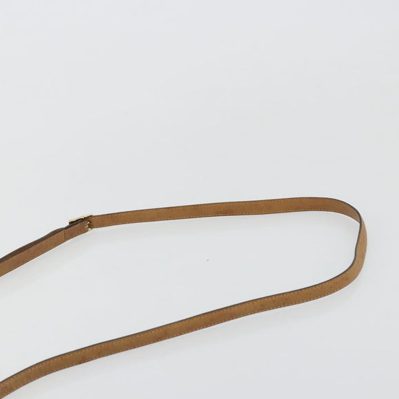 CELINE Macadam Canvas Shoulder Bag PVC Leather Beige Gold Auth BA13205