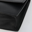 VERSACE Chain Shoulder Bag Leather Black Gold Auth BA13207-9