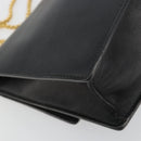 VERSACE Chain Shoulder Bag Leather Black Gold Auth BA13207-16