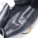VERSACE Chain Shoulder Bag Leather Black Gold Auth BA13207-11