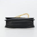 VERSACE Chain Shoulder Bag Leather Black Gold Auth BA13207-5