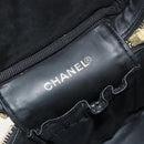 CHANEL Vanity Handtas Lakleer Zwart Goud CC Auth BA13209-10