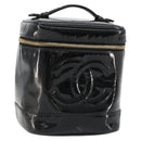CHANEL Vanity Handtas Lakleer Zwart Goud CC Auth BA13209-1