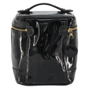 CHANEL Vanity Handtas Lakleer Zwart Goud CC Auth BA13209-2