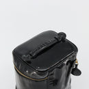 CHANEL Vanity Handtas Lakleer Zwart Goud CC Auth BA13209-6
