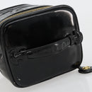 CHANEL Vanity Handtas Lakleer Zwart Goud CC Auth BA13209-7
