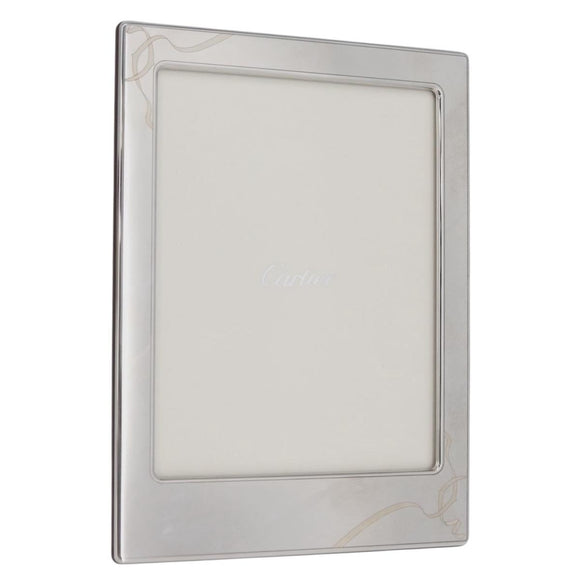 CARTIER Photo Stand Wood Silver Auth BA13210V