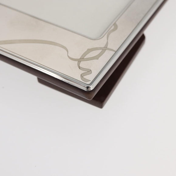 CARTIER Photo Stand Wood Silver Auth BA13210V